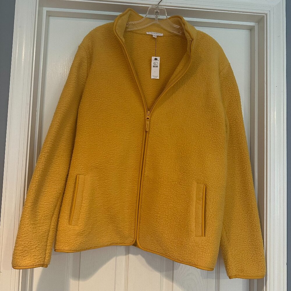 NWT Talbots cozy gold "maize" fleece jacket